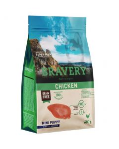 BRAVERY DOG MINI PUPPY CHICKEN  600GR