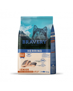 BRAVERY DOG SENIOR HERRING MED-LARGE 4KG