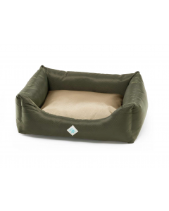 LEO PET CAMA RODI CON COJÍN DESMONTABLE PANAL VERDE/BEIGE 60X70 CM