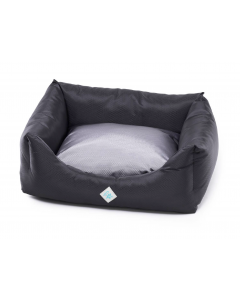 LEO PET CAMA RODI CON COJÍN DESMONTABLE PANAL NEGRO/GRIS 70X85 CM