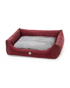 LEO PET CAMA RODI XXL CON CREMALLERA OXFORD BURDEOS/GRIS 100X120