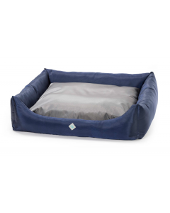 LEO PET CAMA RODI XXL CON CREMALLERA OXFORD AZUL/GRIS 100X120 CM