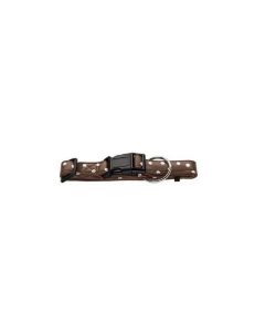 HUNTER Collar Fancy Dots Vario Plus M Faux Leather brown/