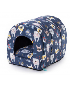 LEO PET CAMA TUNEL ESPUMA "VULCANO" ESTAMPADO ALPACA 35X50X36H CM