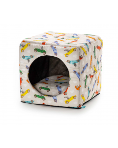 LEO PET CAMA "CUBO" FUNNY CARS 40X40X40H CM