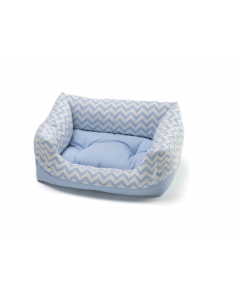 LEO PET CAMA PARA PERROS RODI AZUL CLARO ZIG ZAG 40X50 CM