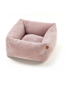 LEO PET CAMA PARA GATO RODI CUADRADA TERCIOPELO ROSA 50X50X20CM