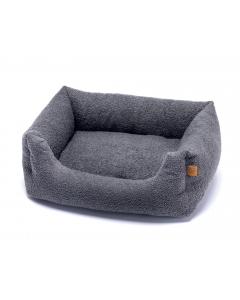 LEO PET CAMA RODI GRIS PELOUCHE CON CREMALLERA 45X60 CM