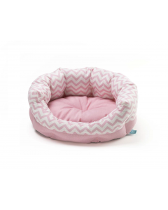 LEO PET CAMA SANTORINI PUPPY ROSA ZIG ZAG 45X35X18 CM