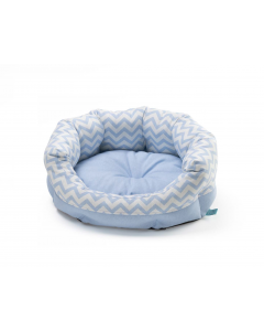 LEO PET CAMA SANTORINI PUPPY AZUL CLARO ZIG ZAG 45X35X18 CM