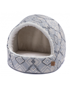 LEO PET IGLOO GRIS 38X36X36CM CON COJÍN DESMONTABLE Y PLEGABLE