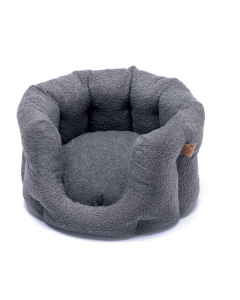 LEO PET CAMA REDONDA CORFU' GRIS PELOUCHE CON CREMALLERA 50X45X27 CM