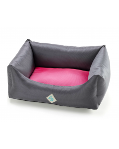 LEO PET CAMA RODI EXTRA FUERTE FUCSIA Y GRIS AGUA 45X60 CM