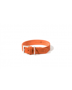 LEO PET FATTED LEATHER COLLAR 40x2 CM ORANGE