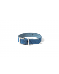 LEO PET FATTED LEATHER COLLAR 50x3 CM BLUE