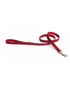 LEO PET FATTED LEATHER LEAD 120x2 CM RED