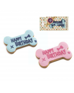 LEO PET GALLETA DE CUMPLEAÑOS "HAPPY BIRTHDAY" AZUL/ROSA 35GR